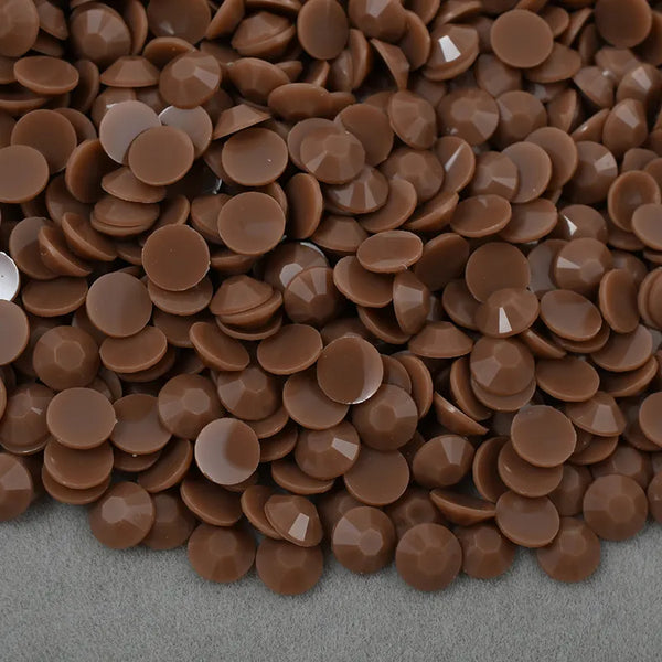 OPAQUE SOLID MIXED SIZE JELLY Rhinestone Non-Hotfix