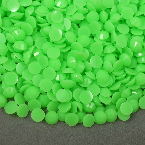 OPAQUE SOLID MIXED SIZE JELLY Rhinestone Non-Hotfix