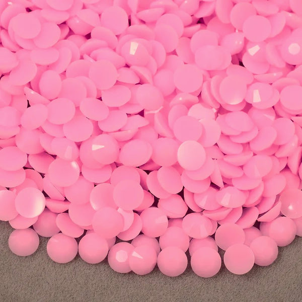 OPAQUE SOLID MIXED SIZE JELLY Rhinestone Non-Hotfix