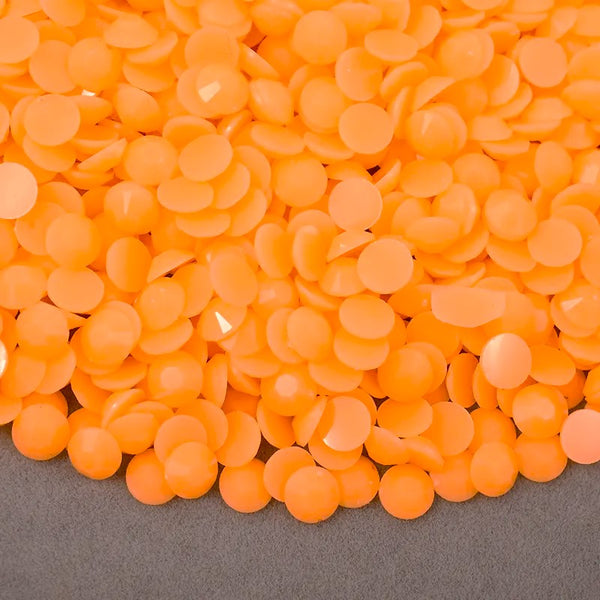 OPAQUE SOLID MIXED SIZE JELLY Rhinestone Non-Hotfix