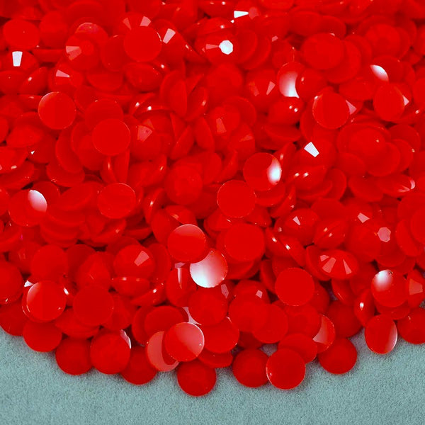 OPAQUE SOLID MIXED SIZE JELLY Rhinestone Non-Hotfix