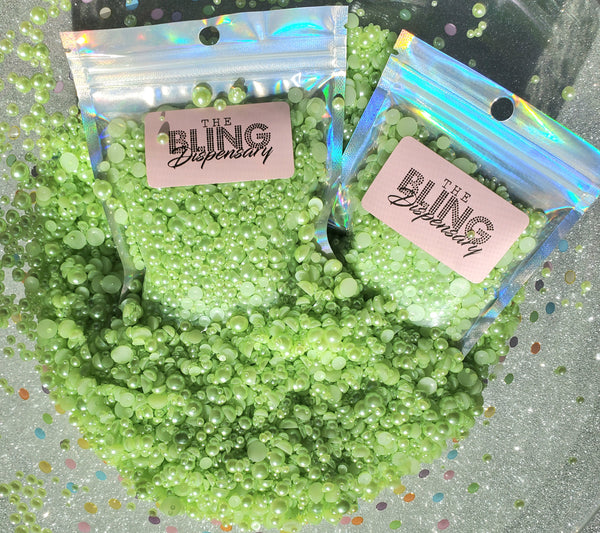 Sweet Pear Domed Flatback Pearls MIX