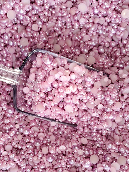 Lavender Domed Flatback Pearls MIX
