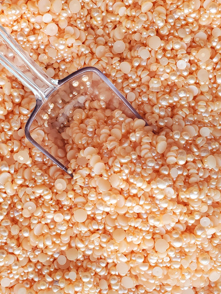 Orange Slice Domed Flatback Pearls MIX