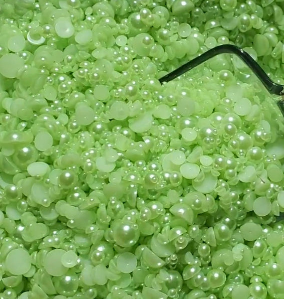 Sweet Pear Domed Flatback Pearls MIX