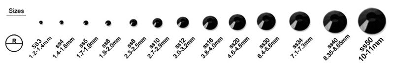 What Sizes are available for rhinestones?