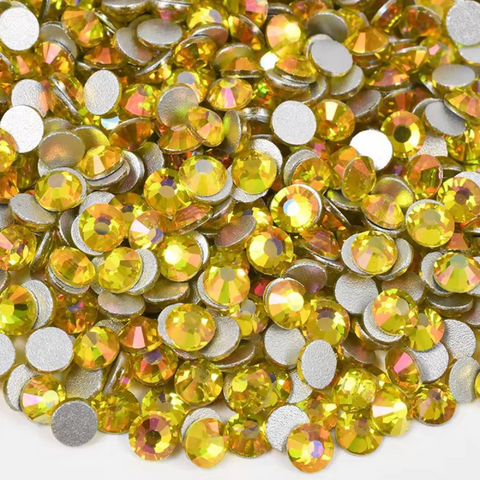 citrine light yellow glass rhinestones