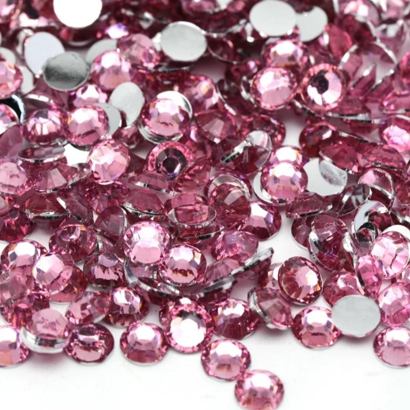 dark pink resin rhinestones, poppin pink rhinestones, pink rhinestones
