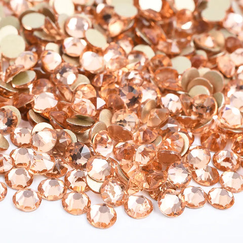 Lt Peach Glass Rhinestone
