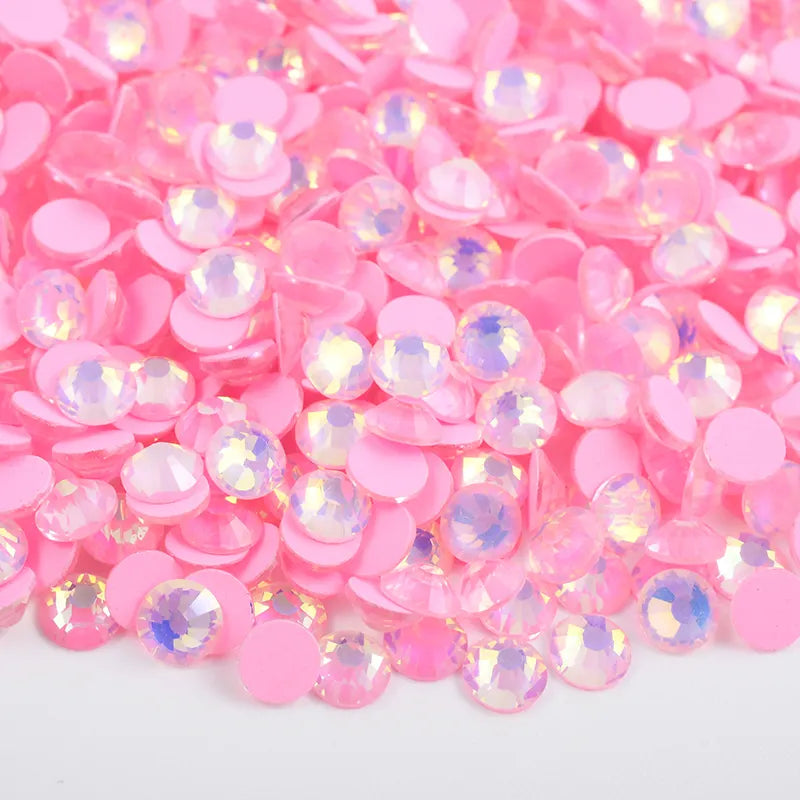 Lt Pink Luminous Opal Glass Rhinestones