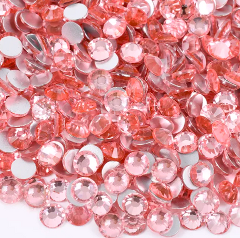 Peachy Pink Glass Rhinestones
