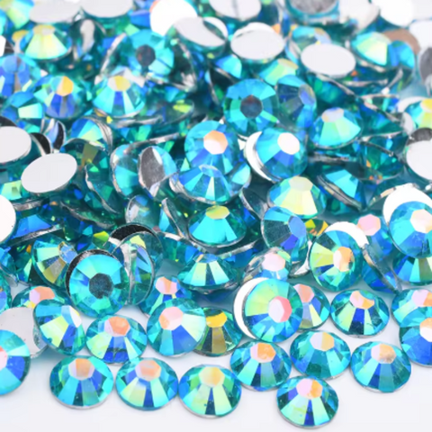 blue zircon ab resin rhinestones