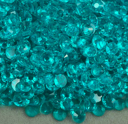 Clear Turquoise Resin Rhinestones