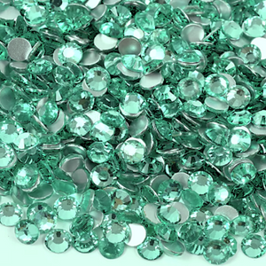 mint glass rhinestones
