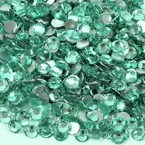 mint glass rhinestones
