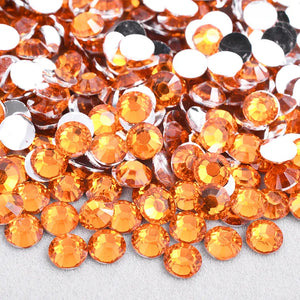 Orange resin flatback rhinestones