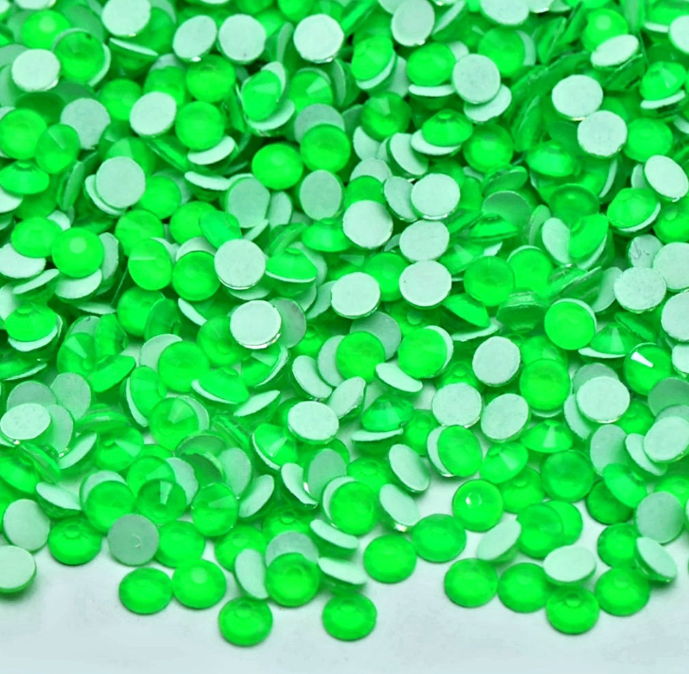 Neon Green Glass Rhinestones