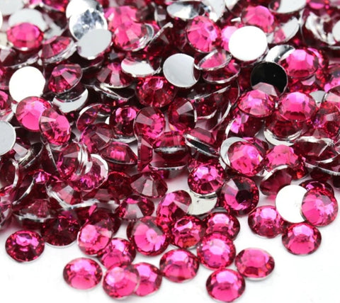 Dk Rose Pink Resin Rhinestones