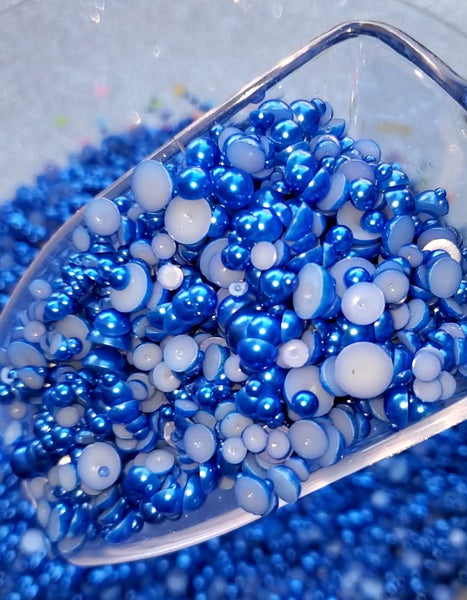 Blue Moon Domed Flatback Pearls MIX