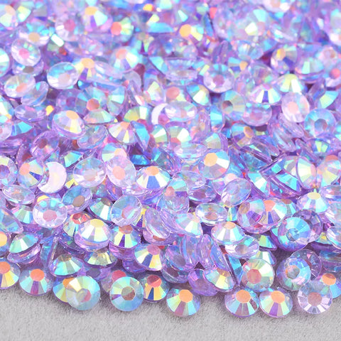 Transparent Lt Amethyst AB Resin Rhinestones