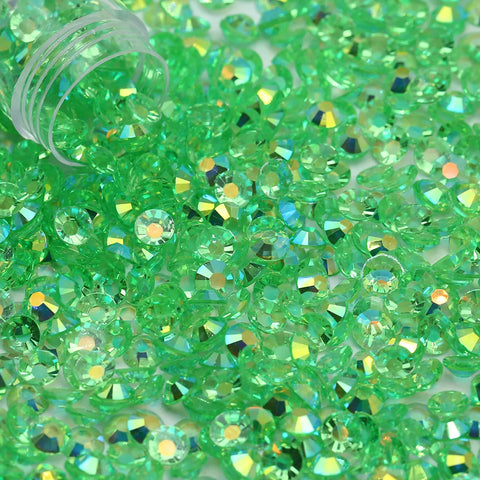 Transparent Peridot Resin Rhinestones MIX