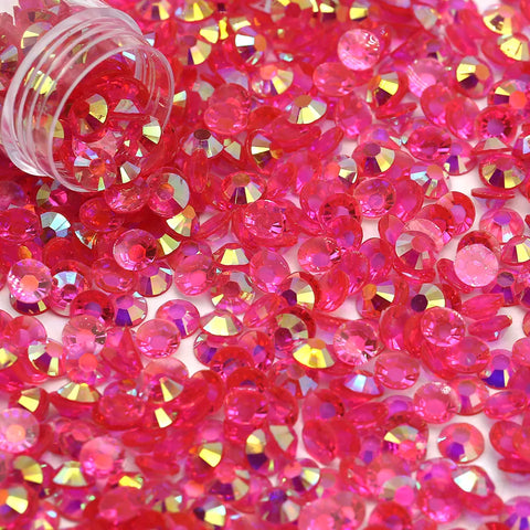 Transparent Rose Resin Rhinestones MIX