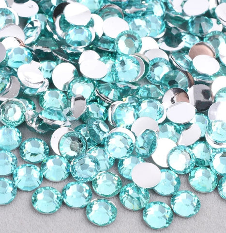 blue aquamarine resin rhinestones